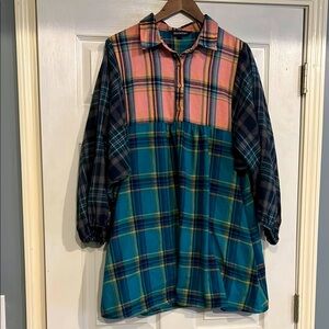 DAVI & DANI Multicolor Plaid Dress